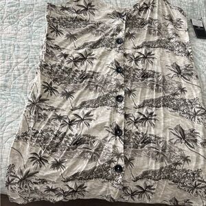 Tropical Print Button-Down dress